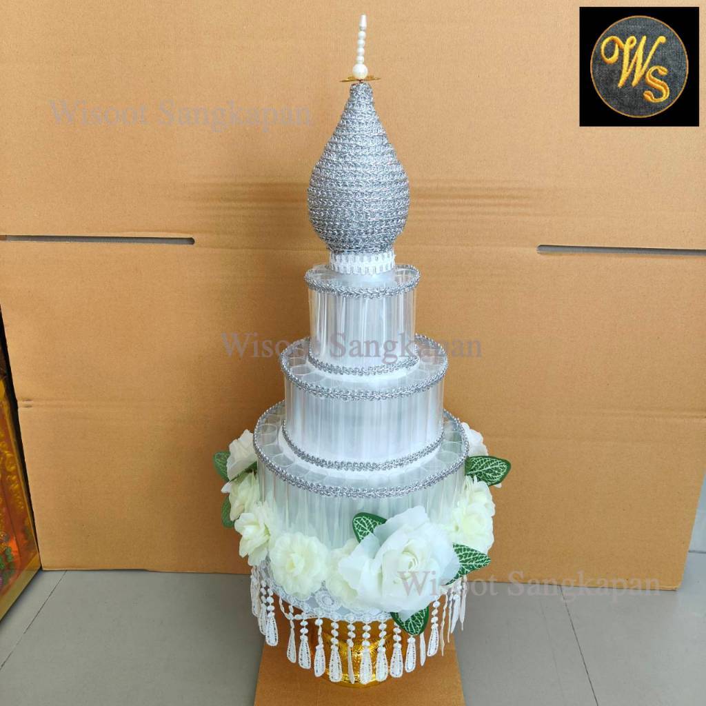 ต้นกฐิน พุ่มกฐิน ต้นผ้าป่า งานสวย สำหรับงานบุญกฐิน ทอดผ้าป่า คละลายตกแต่ง ใส่ธนบัตรได้ 58-60 ใบ ราคาชุดละ