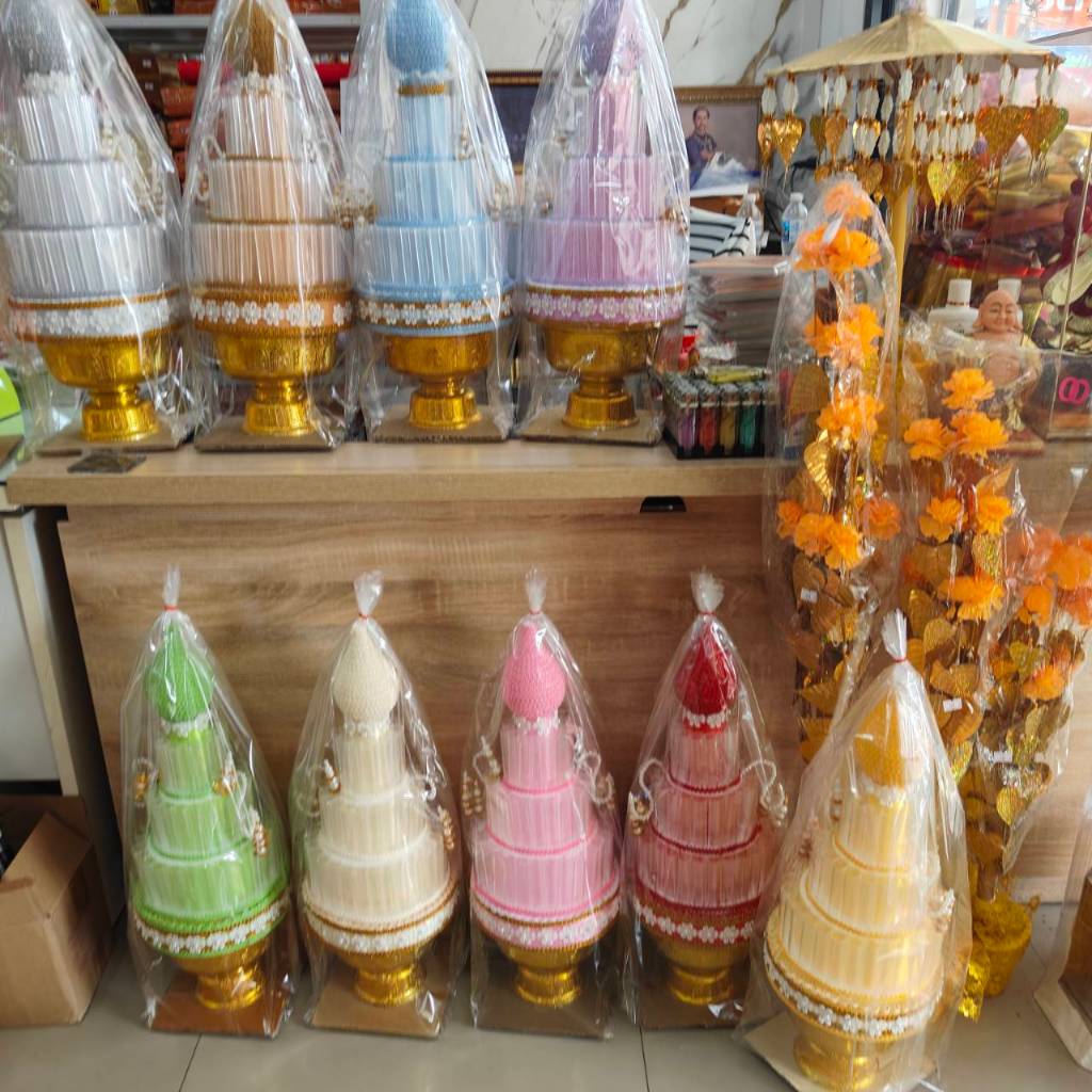 พุ่มกฐิน ต้นกฐิน ต้นผ้าป่า งานสวย สำหรับงานบุญกฐิน ทอดผ้าป่า ใส่ธนบัตรได้ 60 ใบ ราคาชุดละ