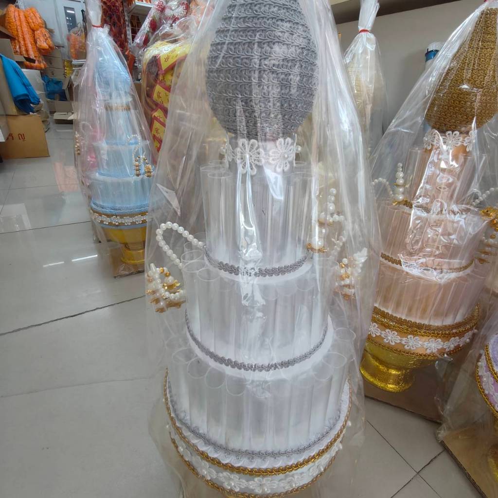 พุ่มกฐิน ต้นกฐิน ต้นผ้าป่า งานสวย สำหรับงานบุญกฐิน ทอดผ้าป่า ใส่ธนบัตรได้ 60 ใบ ราคาชุดละ