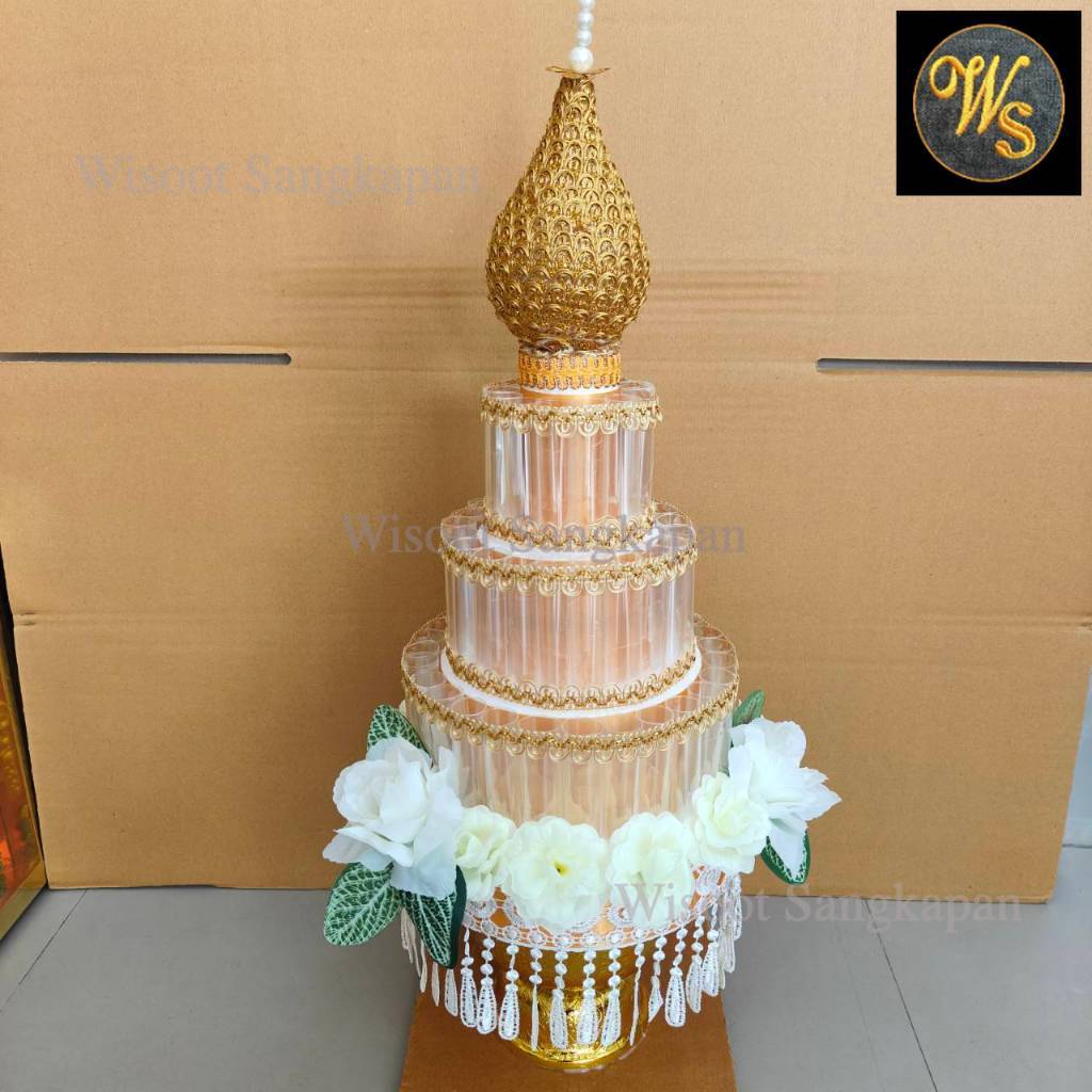 ต้นกฐิน พุ่มกฐิน ต้นผ้าป่า งานสวย สำหรับงานบุญกฐิน ทอดผ้าป่า คละลายตกแต่ง ใส่ธนบัตรได้ 58-60 ใบ ราคาชุดละ