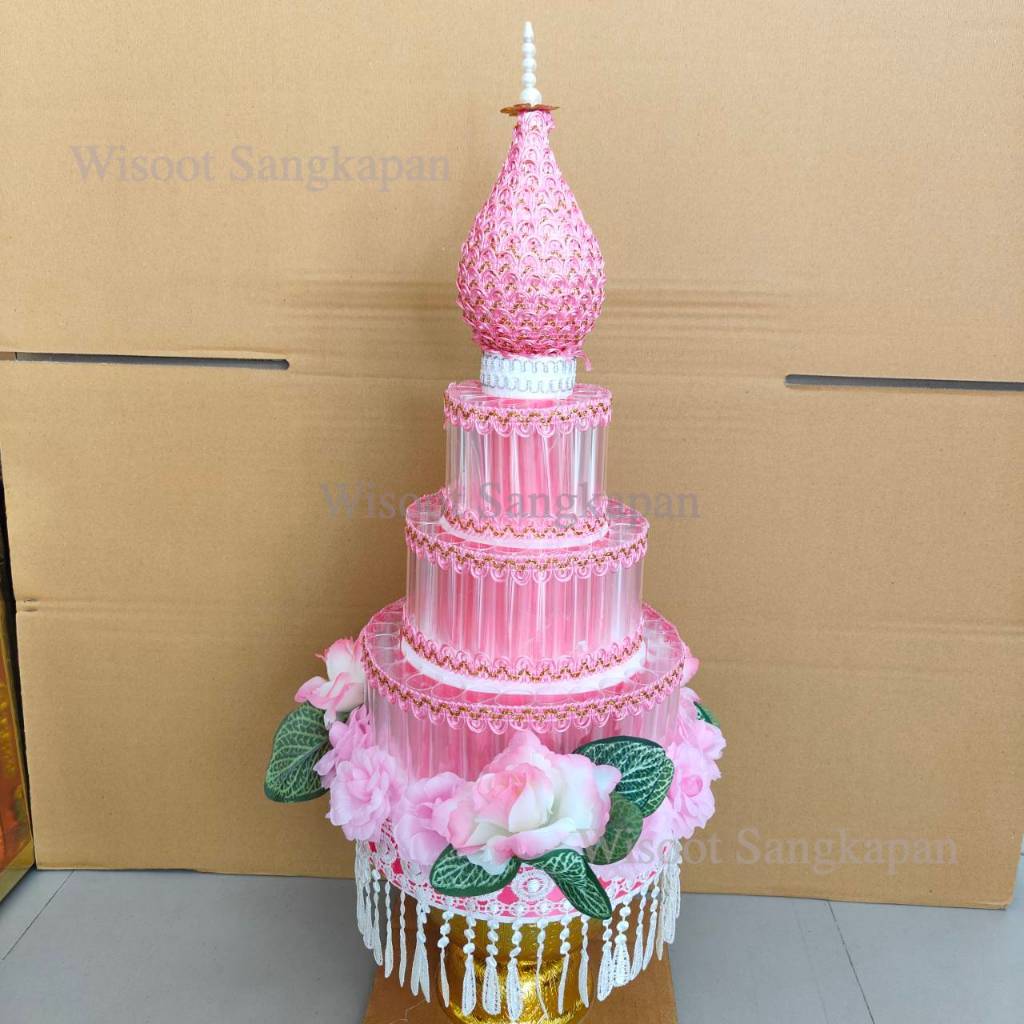 ต้นกฐิน พุ่มกฐิน ต้นผ้าป่า งานสวย สำหรับงานบุญกฐิน ทอดผ้าป่า คละลายตกแต่ง ใส่ธนบัตรได้ 58-60 ใบ ราคาชุดละ