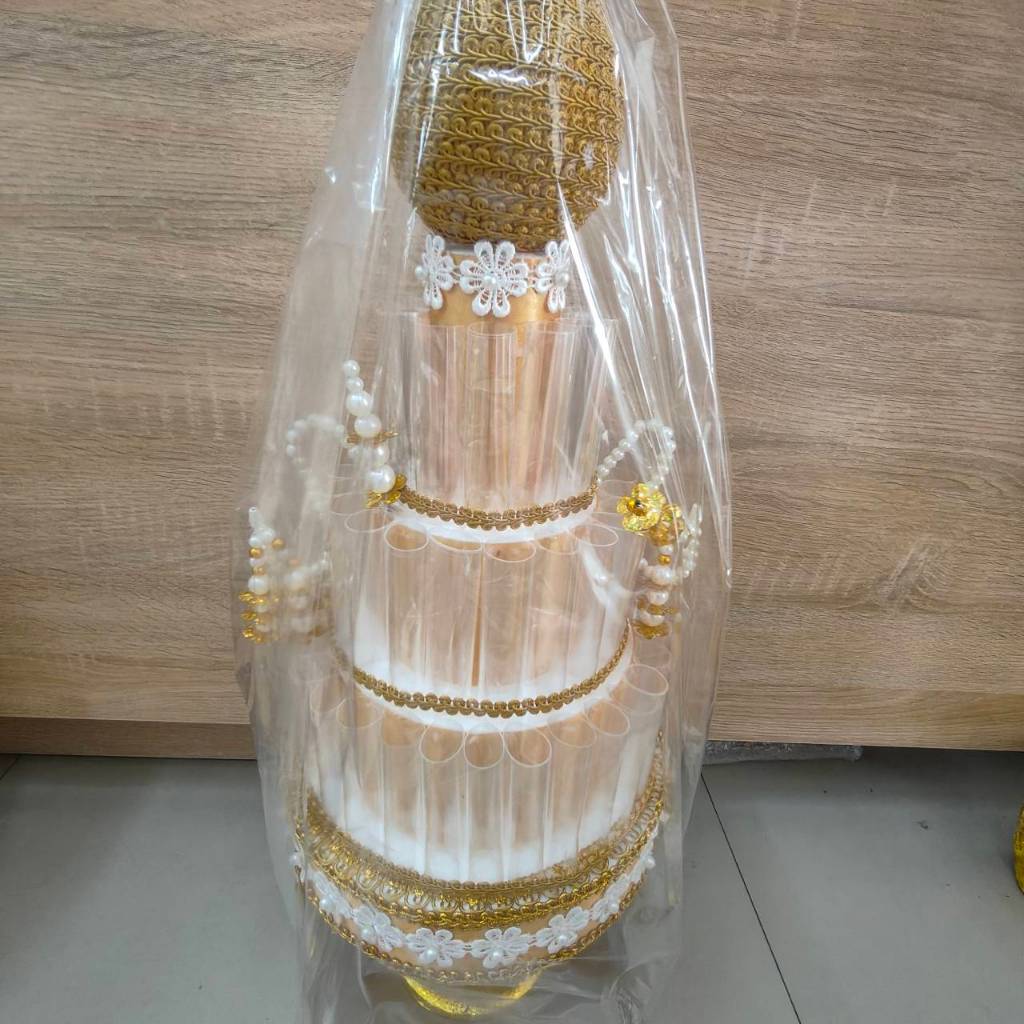 พุ่มกฐิน ต้นกฐิน ต้นผ้าป่า งานสวย สำหรับงานบุญกฐิน ทอดผ้าป่า ใส่ธนบัตรได้ 60 ใบ ราคาชุดละ