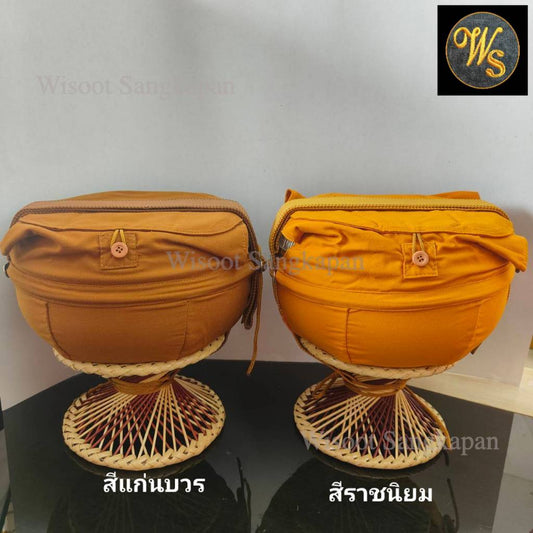 บาตร บาตรพระ บาตรสแตนเลสแท้ คงทน ไม่ขึ้นสนิม ขาหวาย ห่อผ้าตาข่ายทองสวยงาม  มีสีราชนิยม, แก่นบวร ราคาชุดละ